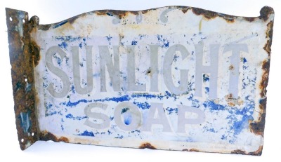 An early 20thC Lifebuoy Soap enamel advertising sign, with wall mounted section, on a white and yellow ground, 23cm high, 41cm wide. - 2