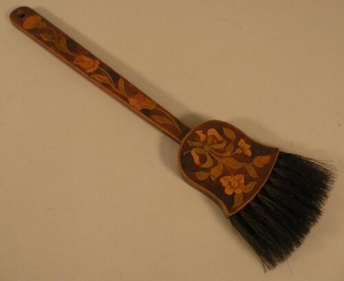 An early 20thC stained work hearth brush