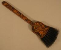 An early 20thC stained work hearth brush