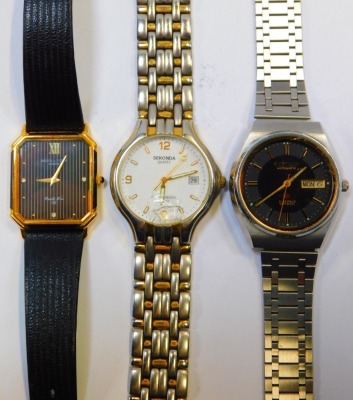 A group of fashion watches, to include Seiko, Rotary and others, interchangeable dials and knot ware necklaces. (1 tray) - 5