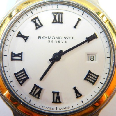 Three wristwatches, comprising a JW Benson of London silver cased 1950s gent's wristwatch, a Raymond Weil gent's stainless steel wristwatch, and a Montine gent's wristwatch. (3) - 2