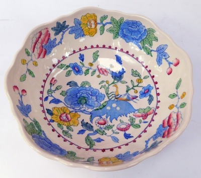 Two Masons ironstone Regency pattern, comprising a fruit bowl, 26cm diameter, and a cake plate, 23cm diameter, boxed. (2) - 2