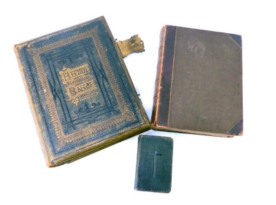 A group of books, comprising a Self Interpreting Family Bible, by the late Reverend John Brown, JG Murdoch of Holborn London, coloured edition, in a gilt tooled binding, Common Prayer Book, and a Life of Christ dated 1824. (3, AF)