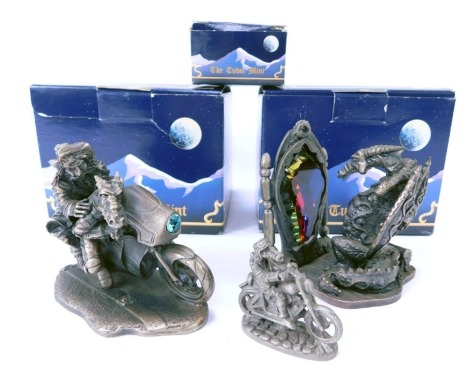 Three Tudor Myth & Magic figures, comprising The Biker 3584, Hold on Tight, and Reflections, boxed. (3)