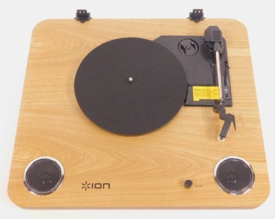 An ION Max LP conversion turntable, with stereo speakers, boxed. - 2