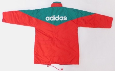 An Adidas Liverpool Football Club waterproof jacket, in red, green and white, with fabric badge, size 42 - 44. - 2