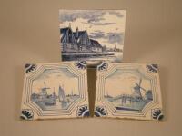 Two 19thC Delft blue and white tiles