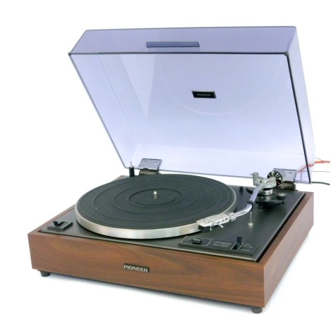 A Pioneer record turntable, PL12D, boxed. WARNING! This lot contains untested or unsafe electrical items. It is supplied for scrap or re-conditioning only. TRADE ONLY