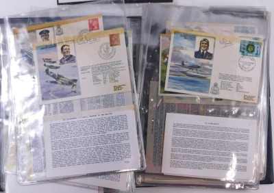 A quantity of first day covers, to include Aviation signed by various RAF and other aviators to include Crew of the Vulcan from 50 Squadron, Flight Lieutenant Connell, and various other pilots, mainly 1970s. - 2