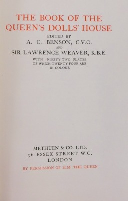 A limited edition copy of The Book of the Queen's Doll House signed by Queen Mary, published by Methuen 1924, number 1348/1500, bearing inscription to R Short from Mary R Christmas 1942, 2 vols, in card slipcover. - 5