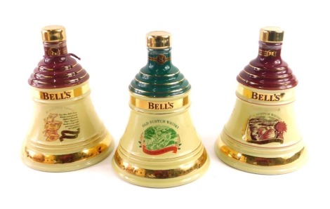 A Bell's extra special old Scotch whisky, made to commemorate Christmas 1998, boxed, and a summer 1997 bottle, and another for 1996. (3)