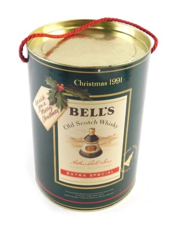 A bottle of Bell's extra special Scotch whisky for Christmas 1988, boxed.