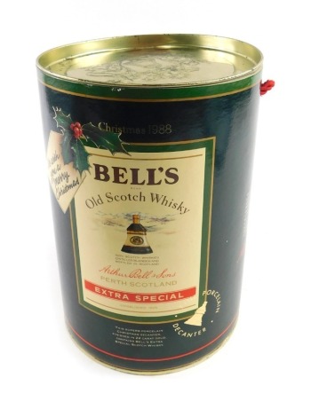 A bottle of Bell's extra special Scotch whisky for Christmas 1989, boxed.