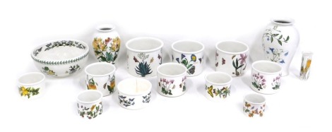 A collection of Portmeirion Botanic Garden jardinieres, two vases, etc.