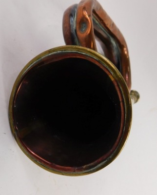 A 19thC brass and copper bugle, 28cm long. - 3