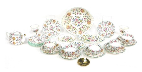 A Minton Haddon Hall part tea service.