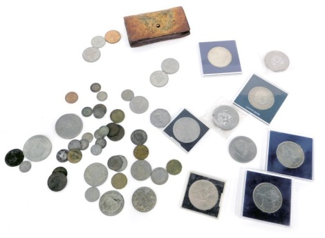 A group of collectors coins and crowns, comprising Lady Diana Spencer commemorative crowns, Churchill crown, fifty pence pieces, three pence pieces, half crown 1929, half crown 1953, Victorian coinage. (a quantity)