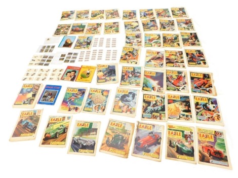 A quantity of cigarette cards, to include Carrera Horses and Hounds, film parade annuals, eagle comics, etc.