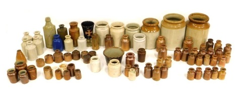 A quantity of stoneware jars, various sizes, to include Western Counties Creameries, etc.