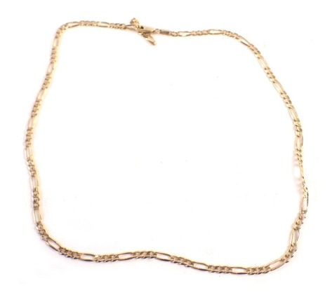 A 9ct gold figaro neck chain, 48cm long, 8.9g.