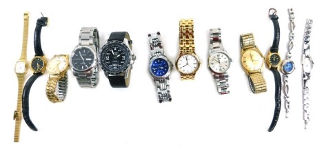 A group of fashion watches, comprising an Aviator cased chronograph, Pulsar gentleman's wristwatch, Ben Sherman wristwatch, Lorus ladies wristwatch, Avia, and others, some boxed. (1 tray)