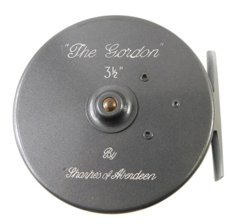 A Salmon fishing reel, The Gordon by Sharpes of Aberdeen, in original box.