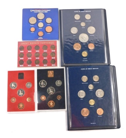 World coinage, comprising the Decimal Coinage of Great Britain and Northern Ireland 1971, 1981 Great Britain set, Heinz coin set from 1983, and The Coins of Great Britain 1965 and 1966. (a quantity)