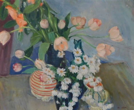 Paul Dassau?. Floral study, oil on canvas, signed, 55.5cm x 68cm.