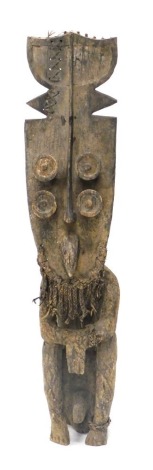 A Grebo (Kru) warrior funeral figure, Liberia, with certificate, 124cm high.