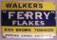 A Walkers Ferry Flakes rich brown tobacco enamel sign painted in blue