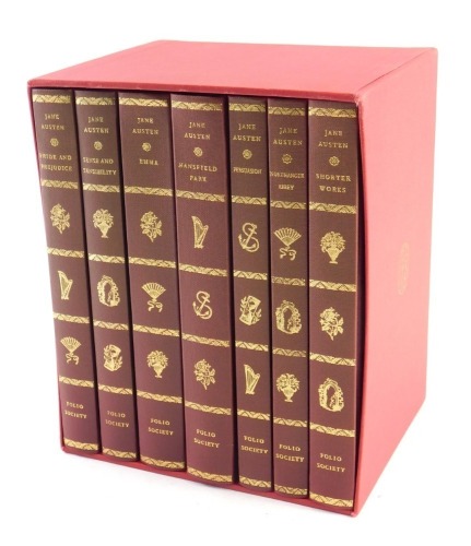 Folio Society. Austen (Jane) Presentation Set, comprising Pride and Prejudice, Sense and Sensibility, shorter works, Emma, Persuasion, Northanger Abbey and Mansfield Park, seven editions, in slipcase.