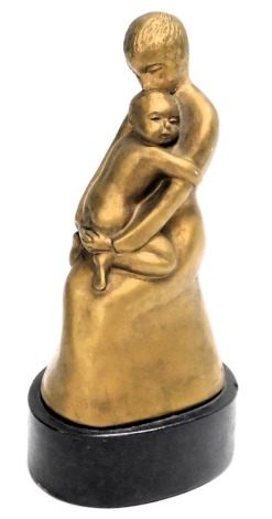 Helga Meyer. Together, bronzed resin sculpture, 26cm high.