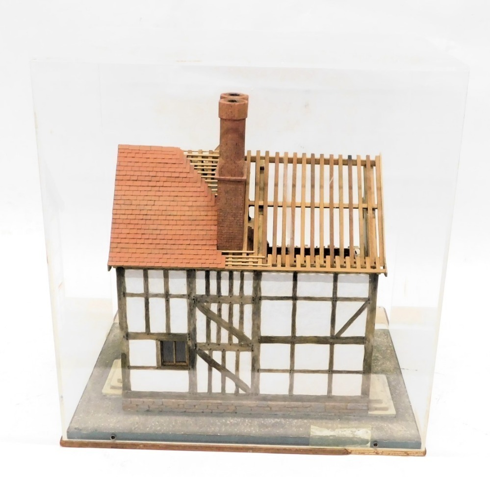 Perspex House A diorama model of a 16thC craftsman's house, in Perspex case with ...