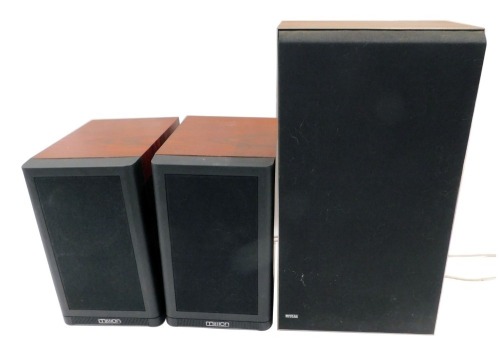 Three speakers, comprising a pair of Mission model 780 speakers, and a Bang and Olufsen Beovox S45 speaker. (3)