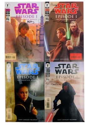 Star Wars signed magazines, to include episode 1 The Phantom Menace editions 1-4, limited edition number 6759/7500, bearing signatures with certificate of authenticity from Dynamic Forces number 6759, in ring binder.