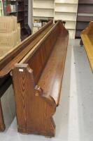 A 19thC pitch pine church pew