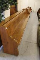 A 19thC pitch pine church pew