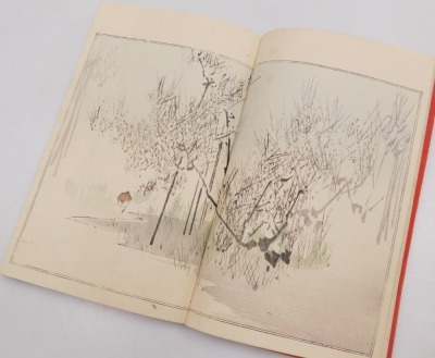 A Meiji period book, soft bound, illustrated with woodblock prints of birds, flowers and trees, together with Salaman (Malcolm C) Hokusai, Master of the colour print 8, published by The Studio Ltd, London 1930. (2) - 17