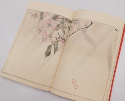 A Meiji period book, soft bound, illustrated with woodblock prints of birds, flowers and trees, together with Salaman (Malcolm C) Hokusai, Master of the colour print 8, published by The Studio Ltd, London 1930. (2) - 18