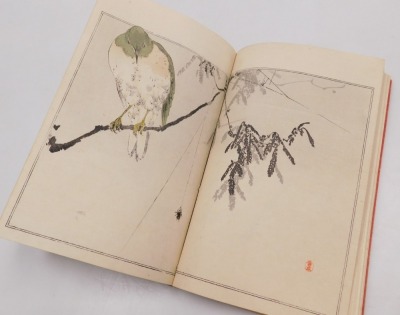 A Meiji period book, soft bound, illustrated with woodblock prints of birds, flowers and trees, together with Salaman (Malcolm C) Hokusai, Master of the colour print 8, published by The Studio Ltd, London 1930. (2) - 25