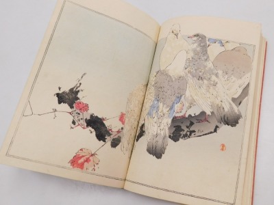 A Meiji period book, soft bound, illustrated with woodblock prints of birds, flowers and trees, together with Salaman (Malcolm C) Hokusai, Master of the colour print 8, published by The Studio Ltd, London 1930. (2) - 26