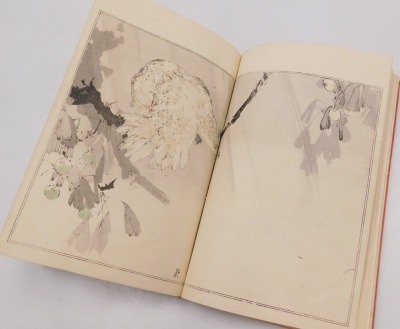 A Meiji period book, soft bound, illustrated with woodblock prints of birds, flowers and trees, together with Salaman (Malcolm C) Hokusai, Master of the colour print 8, published by The Studio Ltd, London 1930. (2) - 27