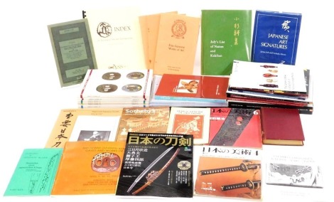 Books and catalogues on Japanese swords, fittings, armour, and associated interest, including Self and Hirose, Japanese Art Signatures, Robert Haynes Auction Catalogues, no's 2-9, Japanese Swords and Sword Fittings from the Collection of Walter A Compton,