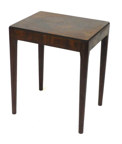 A mid century Herbert Gibbs rosewood side table, of rectangular form, raised on turned tapering legs, catalogue number 035, job number 106, bears label to underside, 61cm high, 50.5cm wide, 40cm deep.