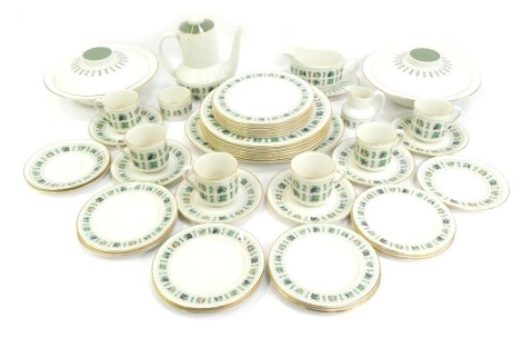 A Royal Doulton part coffee and dinner service decorated in the Tapestry pattern, to include two tureens and covers, coffee pot, cups and saucers, dinner plates, side plates, gravy boat, etc.