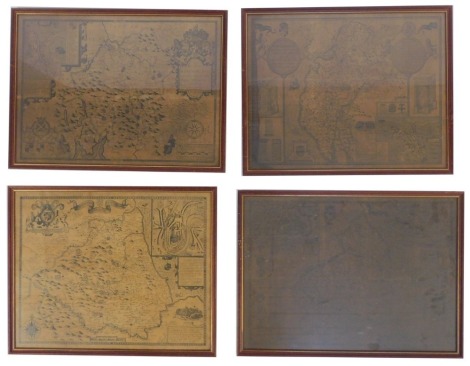 After John Speede. Map of the County of Westmoreland and Kendall, 36cm x 50cm, together with a map of Northumberland, Durham and Cumberland. (4)