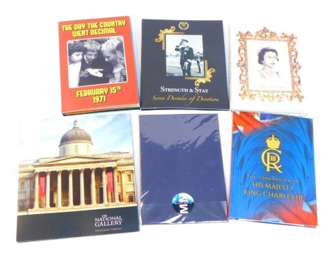 Various part coin sets, to include Coronation of His Majesty King Charles III, Her Majesty A Life in Pictures, National Gallery Masterpiece collection, etc.