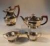 A George V silver Art Deco four piece tea service