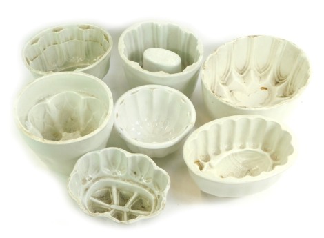 A group of 19thC and later jelly moulds, to include Copeland, etc., various sizes and designs.