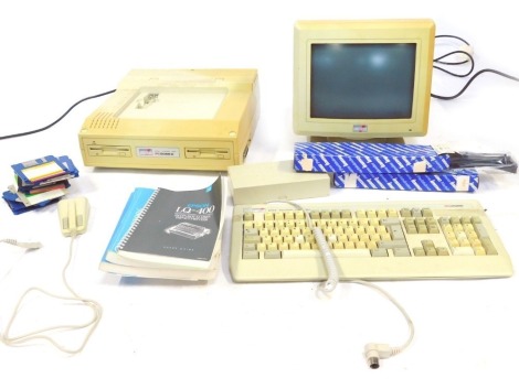 An Amstrad White PC 12MD, and a 8086 processor, with ram manuals and keyboard. (a quantity) WARNING! This lot contains untested or unsafe electrical items. It is supplied for scrap or re-conditioning only. TRADE ONLY